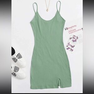 3/$15 NWOT Green ribbed mini dress small
